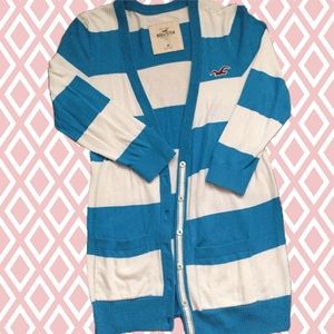 {Hollister} Striped Button Up Cardigan
